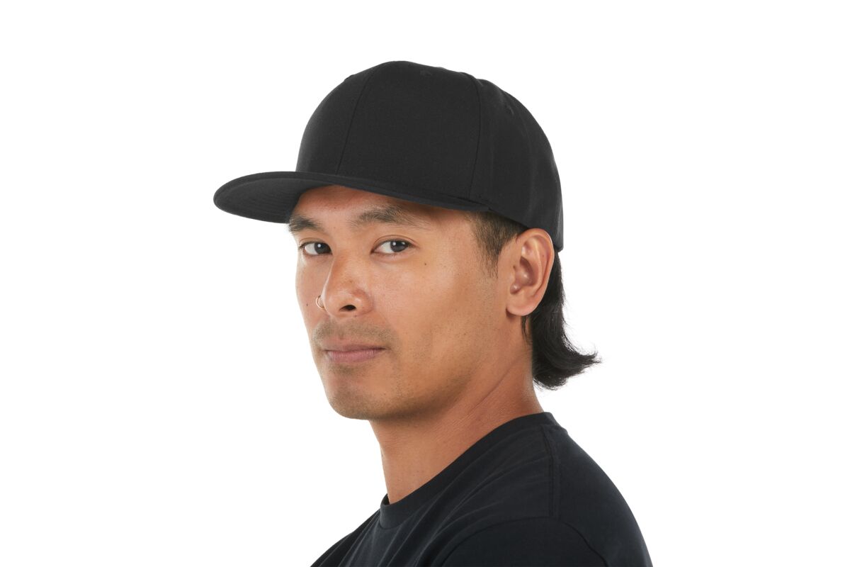 recycled-poly-classic-6-panel-hat-o4 WebPDP-HAT001002_Recycled_Poly_Classic_6Panel_Hat_Black_Studio_Harper_Studios_0723_Side_3__HAT001002OS.jpg