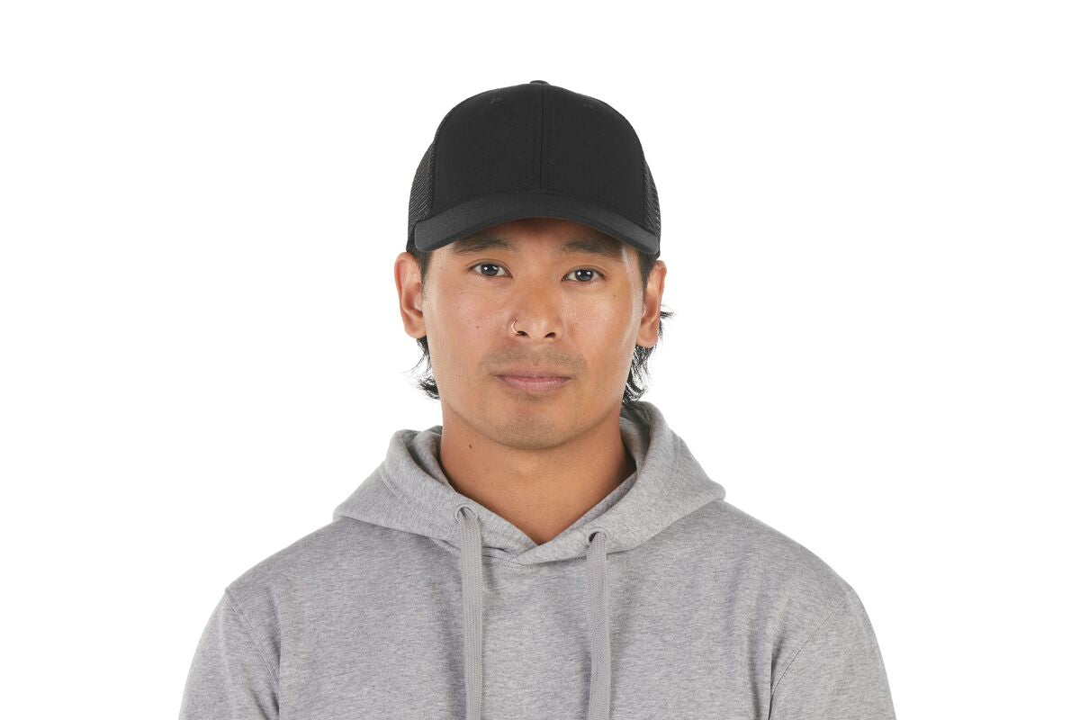 recycled-poly-low-profile-trucker-hat-l8 WebPDP-HAT002002_Recycled_Poly_Low_Profile_Trucker_Hat_Black_Studio_Harper_Studios_0723_Front__HAT002002OS.jpg