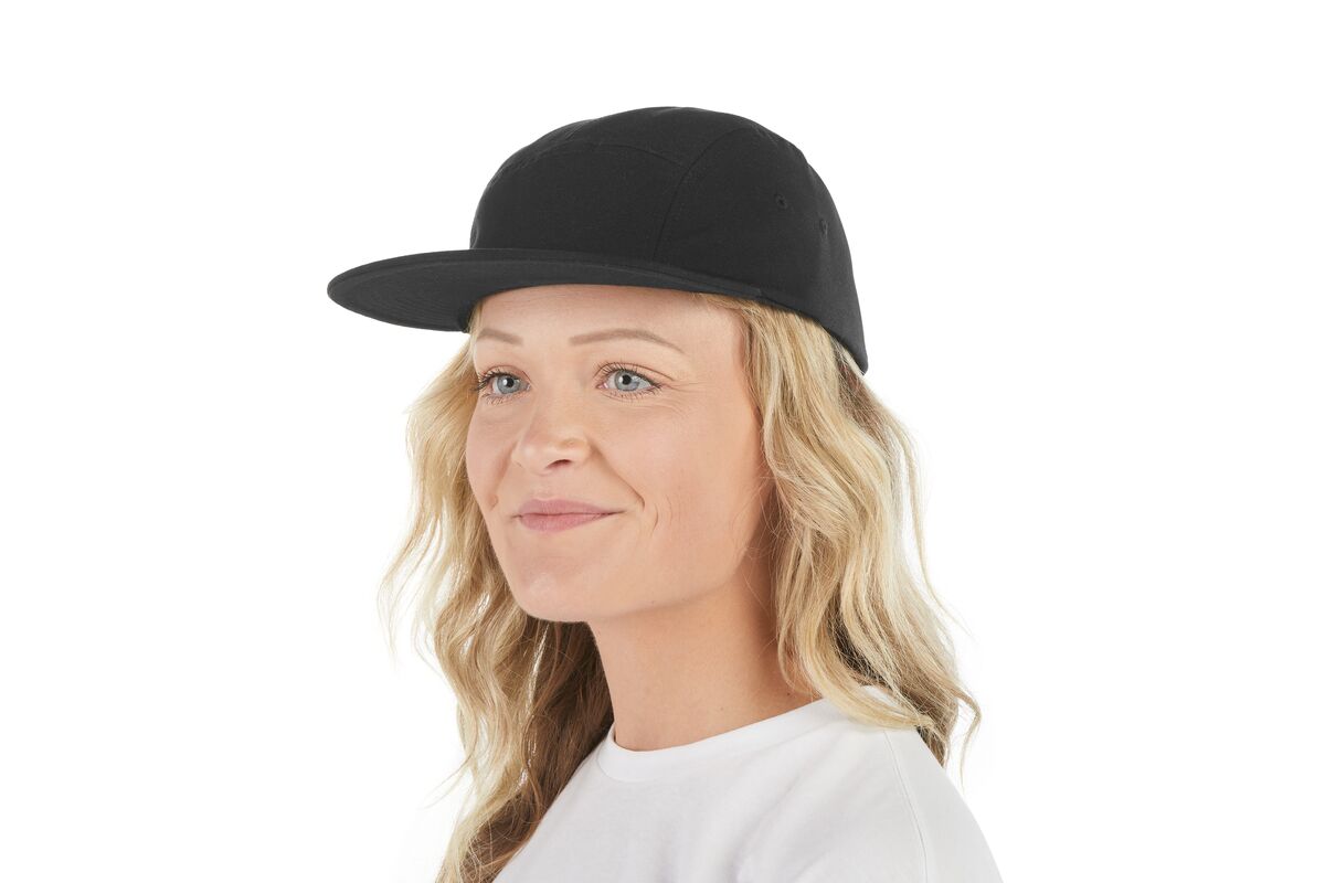 recycled-poly-flat-brim-5-panel-hat-f6 WebPDP-HAT003002_Recycled_Poly_Flat_Brim_5Panel_Hat_Black_Studio_Harper_Studios_0723_Front_2__HAT003002OS.jpg
