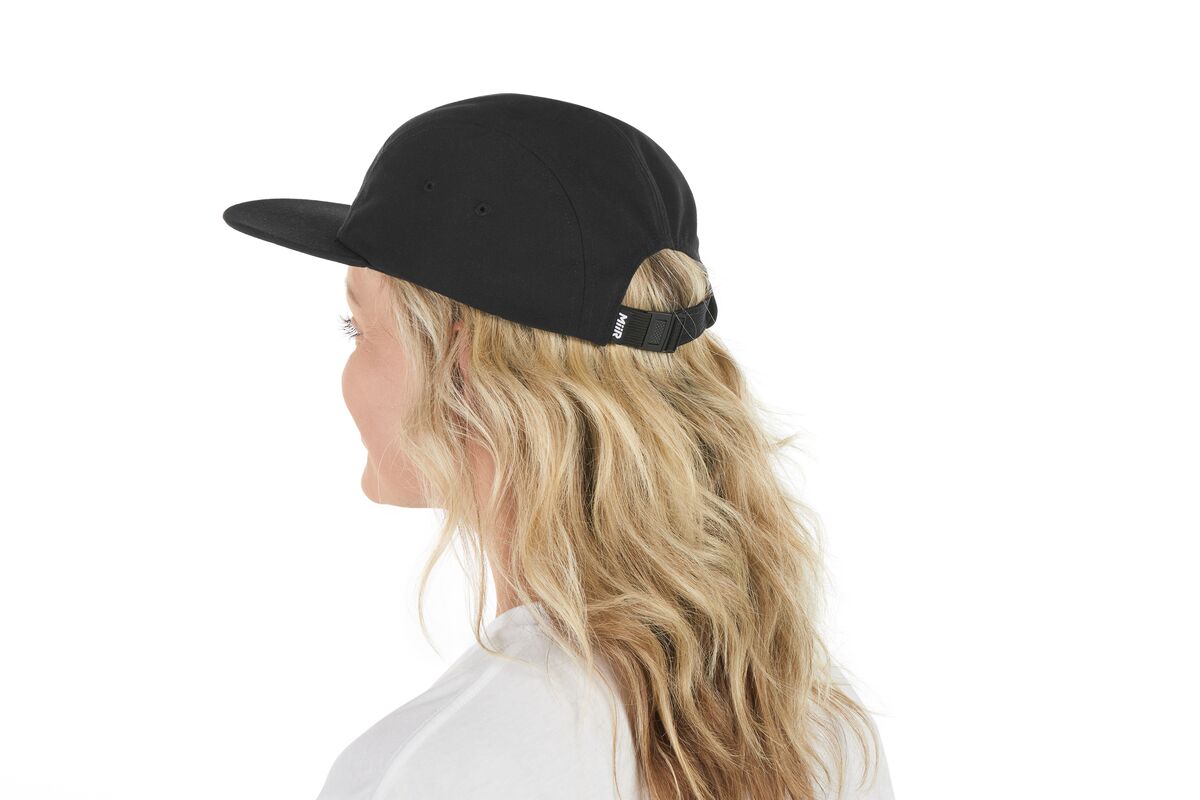 recycled-poly-flat-brim-5-panel-hat-f6 WebPDP-HAT003002_Recycled_Poly_Flat_Brim_5Panel_Hat_Black_Studio_Harper_Studios_0723_Side_2__HAT003002OS.jpg