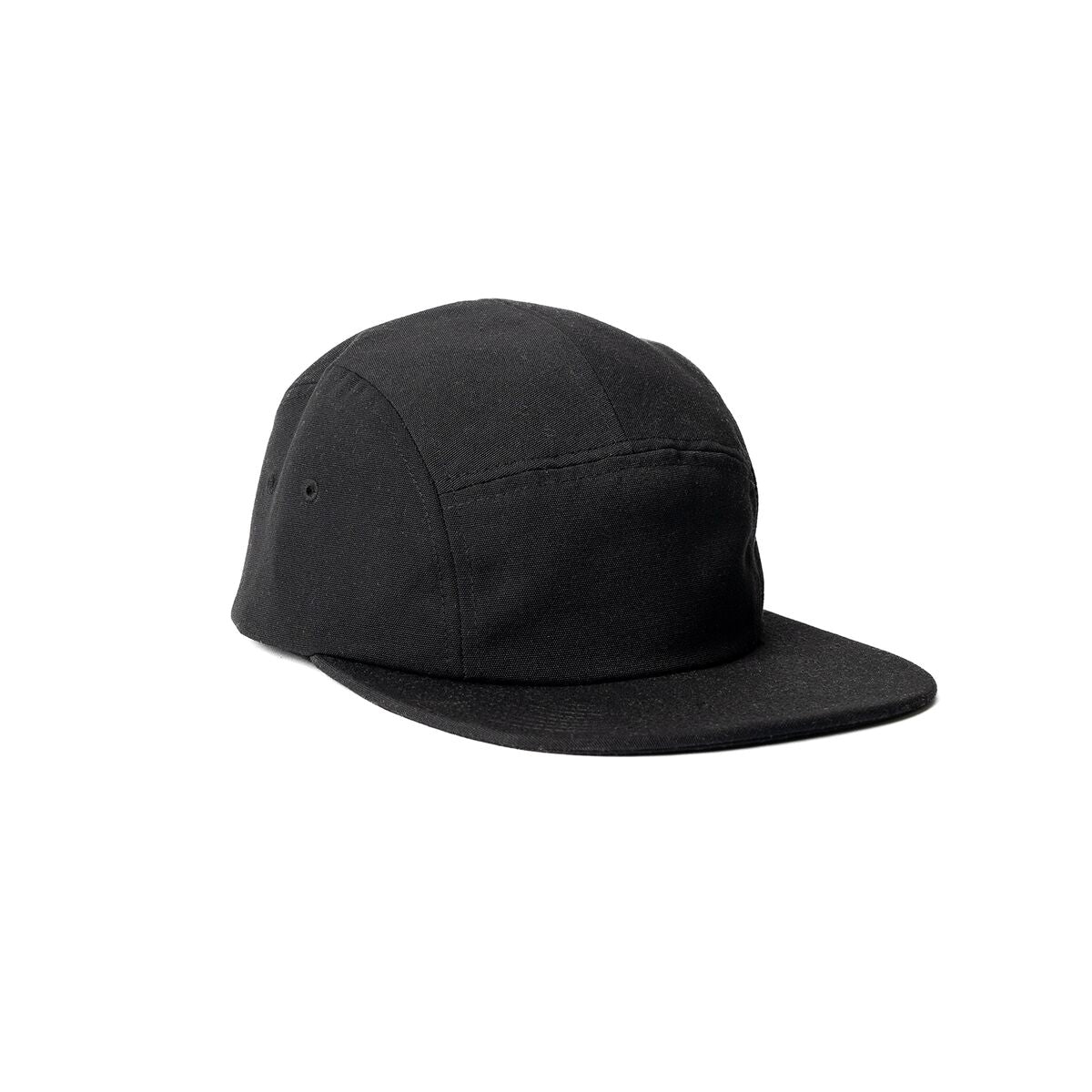 recycled-poly-flat-brim-5-panel-hat-f6 Web_PDP-FlatBrim5PanelHat_Studio_Front_Black.jpg